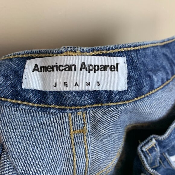 American Apparel High Rise Straight Leg Mom Jeans Medium Wash, Size 29 - Picture 6 of 10